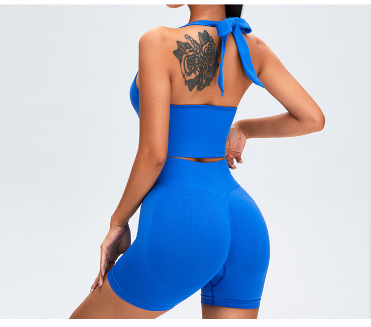 Seamless Peach-Lift Yoga Set: Slim-Fit Scrunch Butt Leggings & Running Workout Activewear