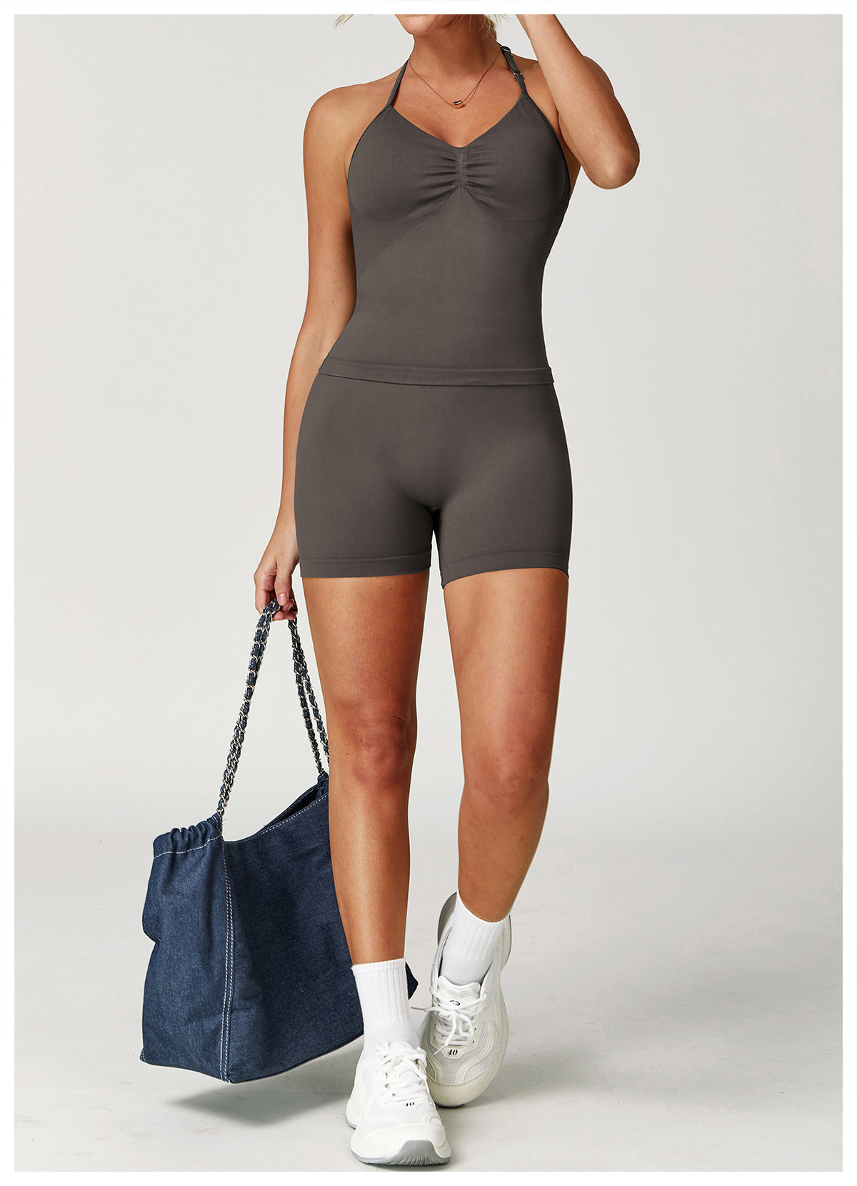 Seamless High-Waisted Yoga Shorts: Booty-Lifting Quick-Dry Activewear for Running & Fitness 9687