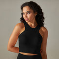 Seamless Longline Yoga Tank Top: High-Stretch Slim-Fit Sports Bra & Breathable Solid Color Fitness Vest