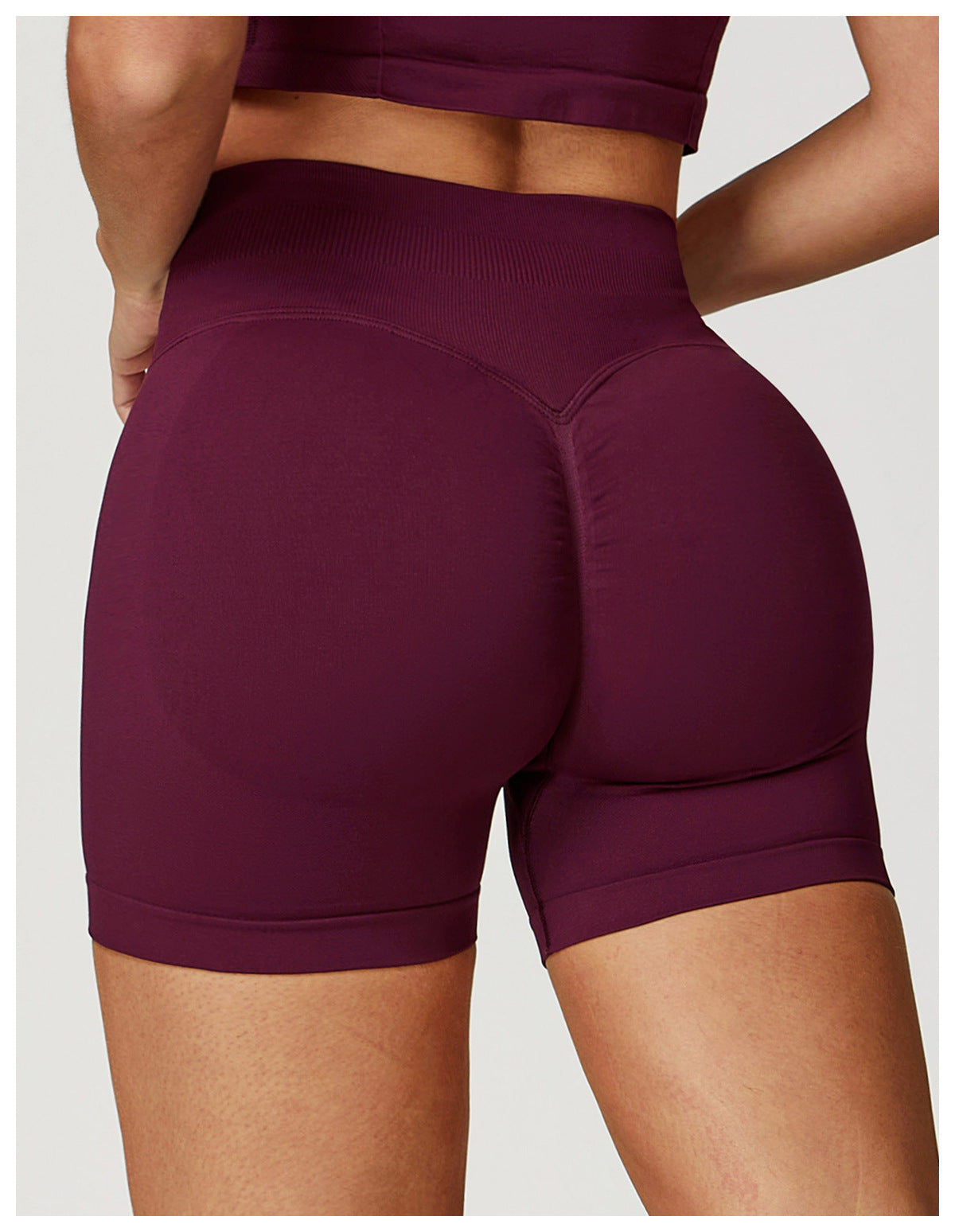 Seamless High-Waisted Yoga Shorts: Booty-Lifting Quick-Dry Activewear for Running & Fitness 9687