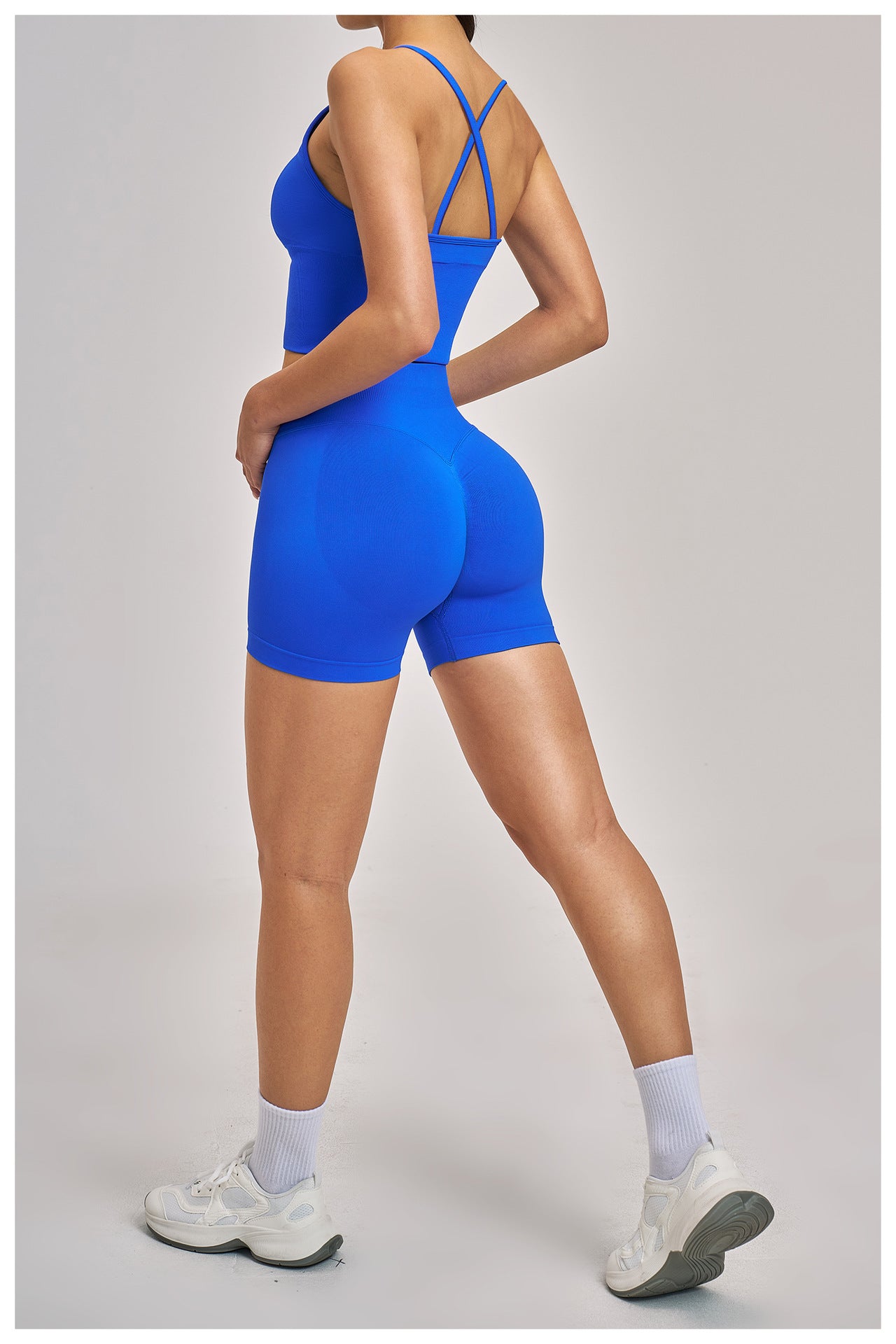 Seamless Criss-Cross Yoga Set: High-Stretch Slim-Fit Activewear & Performance Suite 4486