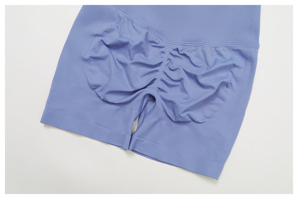 Short de Yoga Sans Couture à Contraste : Legging Taille Haute et Coupe Ajustée pour la Course 5726