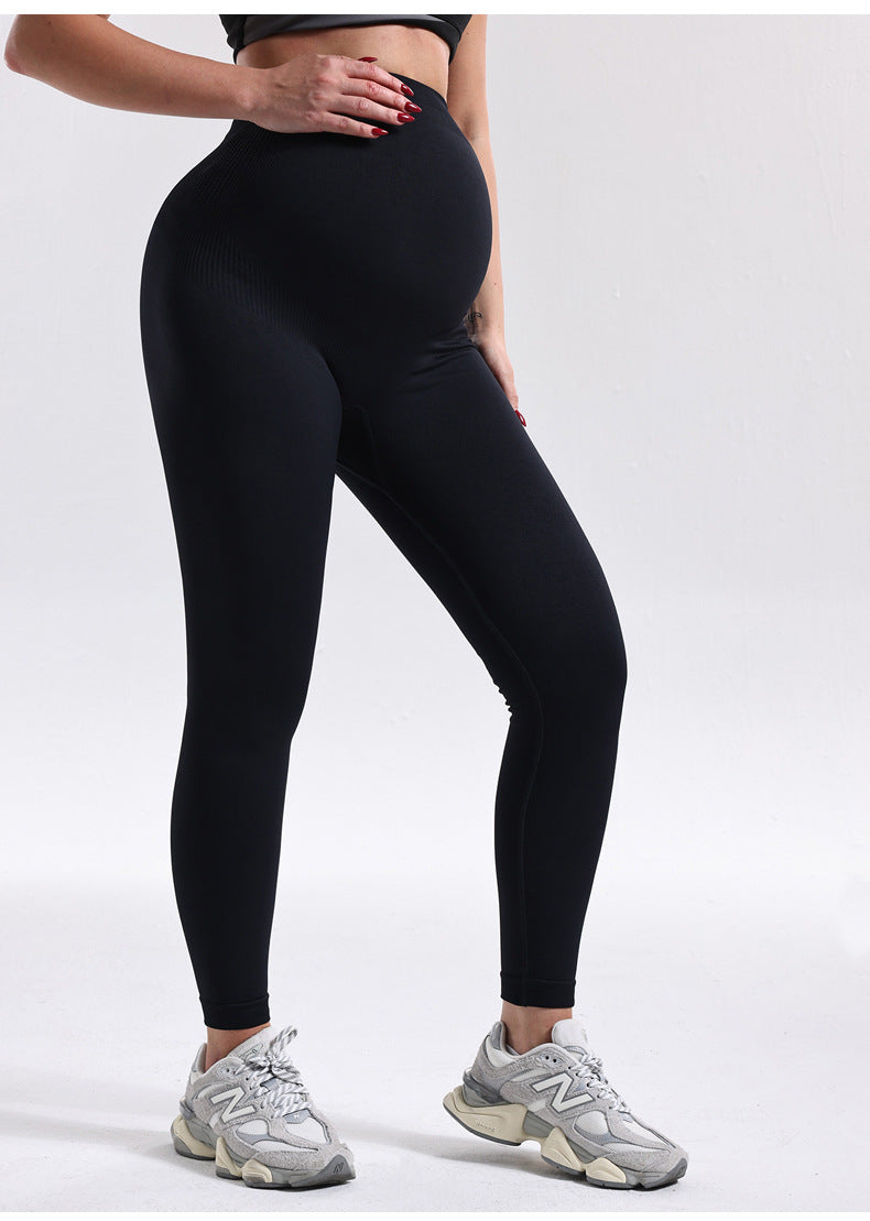 Legging de yoga de grossesse pour femme — Legging sans coutures côtelé taille haute, maintien abdominal non contraignant pour le sport et le quotidien