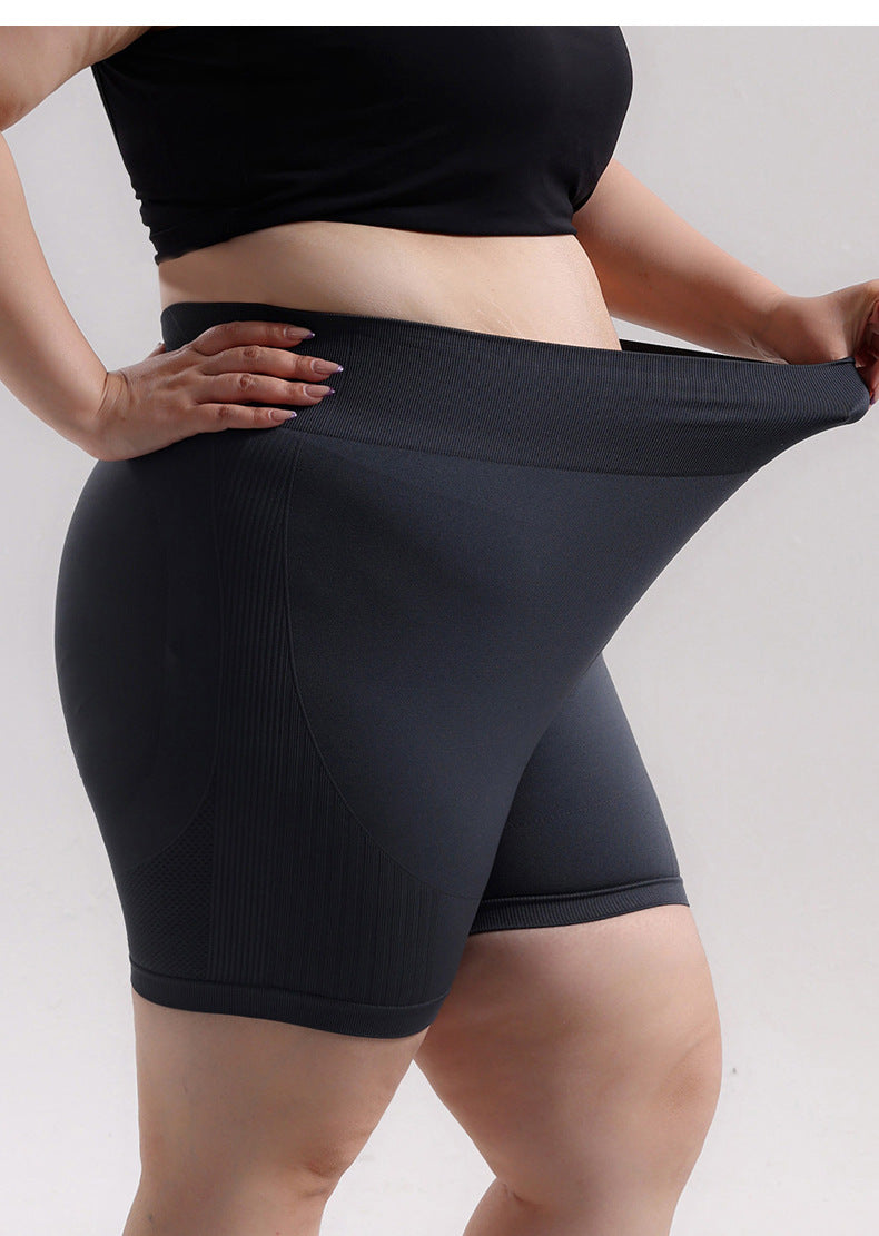 Women's Plus Size Seamless Peach Booty Shorts, Slim Fit Butt Lifting Yoga 3-Piece Shorts for Outdoor Running & Fitness