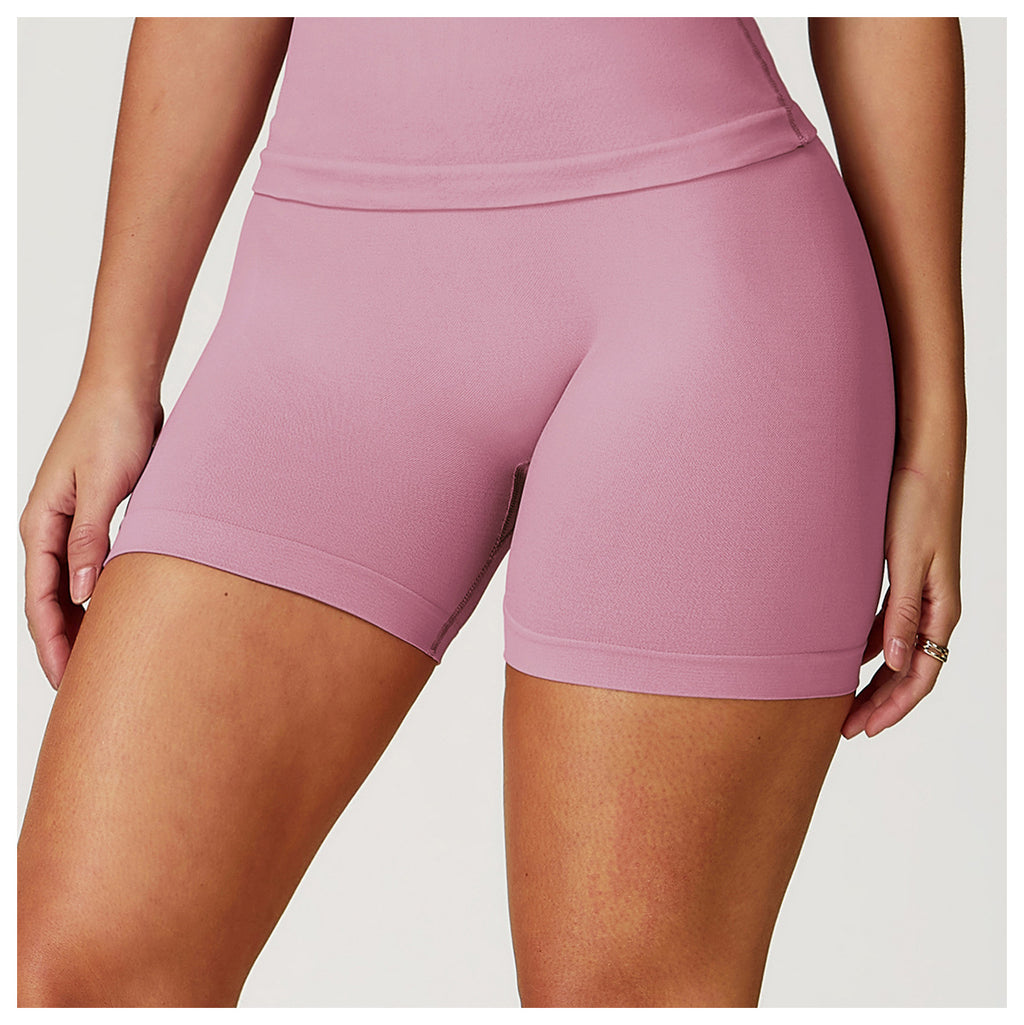 Seamless High-Waisted Yoga Shorts: Booty-Lifting Quick-Dry Activewear for Summer Fitness 5563