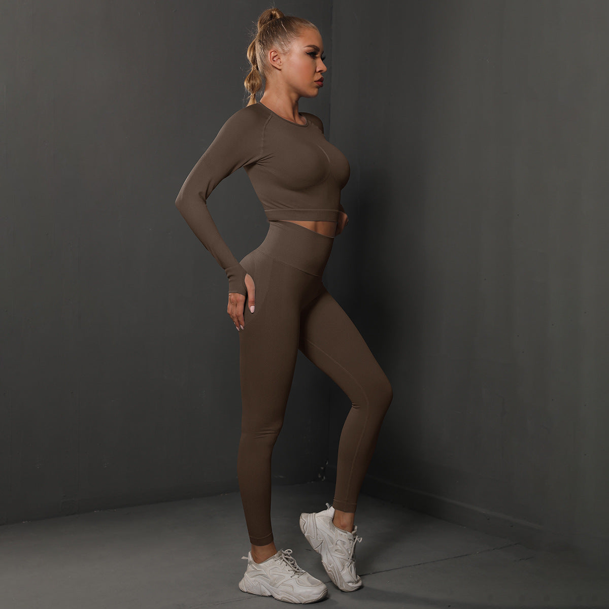 Ensemble de Yoga Sans Couture "Scrunch Butt": Legging Taille Haute Rehausseur de Fesses & Tenue de Sport Compressive 2 Pièces