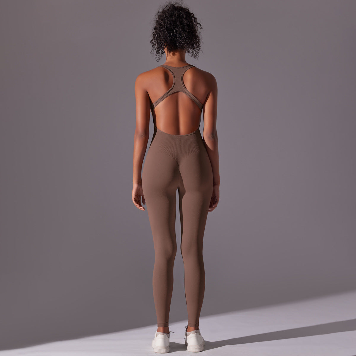 Nahtloser, langer Yoga-Unitard: Einteiliger, rückenfreier Aerial-Yoga-Bodysuit & atmungsaktiver, schmal geschnittener Jumpsuit