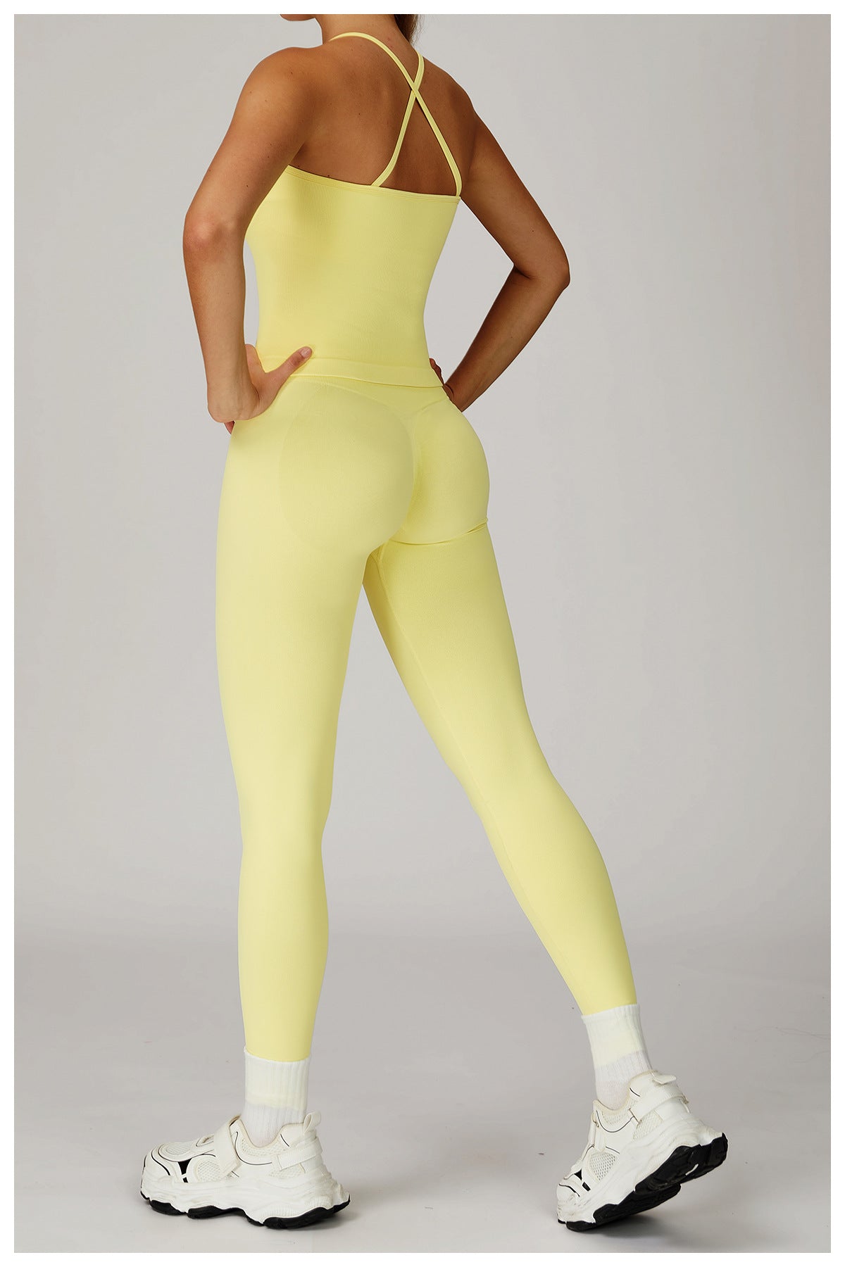 Legging de yoga taille haute sans couture : Vêtement de sport galbant et gainant pour la course en extérieur 2553