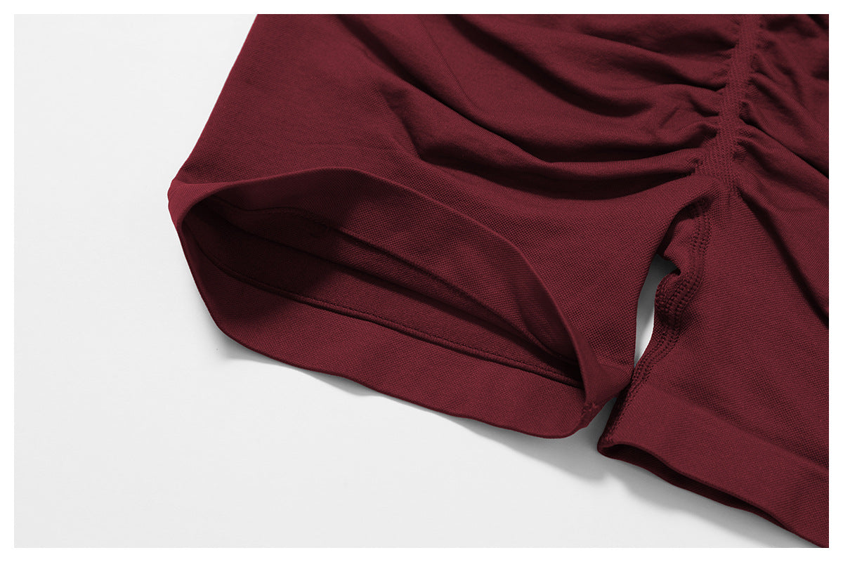 Ensemble de yoga quart de zip sans couture : vêtement de sport thermique ajusté à col montant pour la course à pied 3754