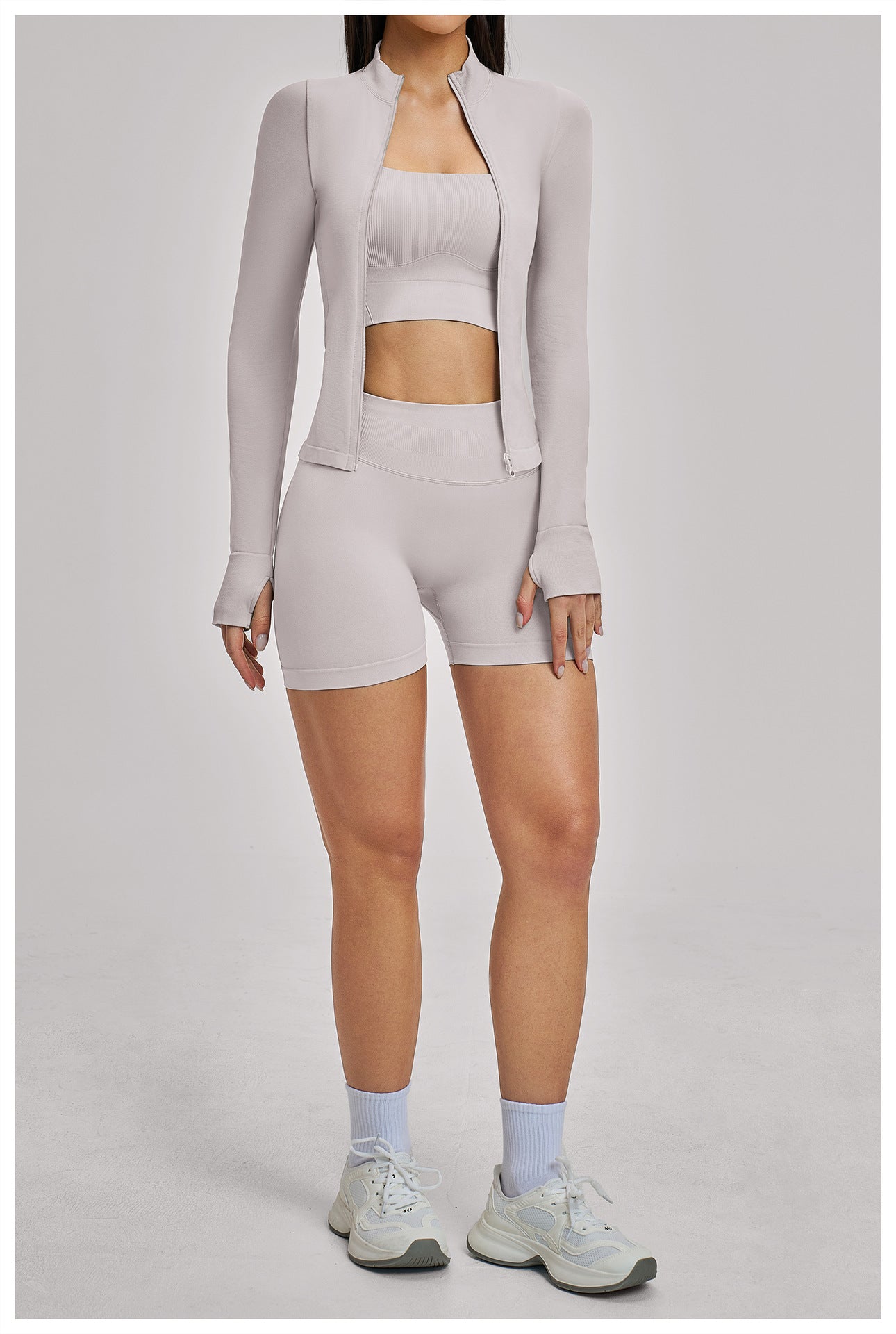 Ensemble de Yoga Sans Couture à Dos Croisé : Tenue de Sport Moulante et Ultra-Extensible pour la Course et le Fitness 4824