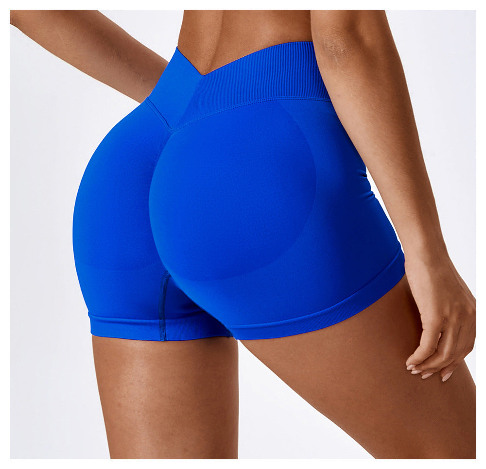 Short de Yoga Taille Haute Sans Couture : Short Cycliste de Sport Gainant et Rehausseur de Fesses 4389