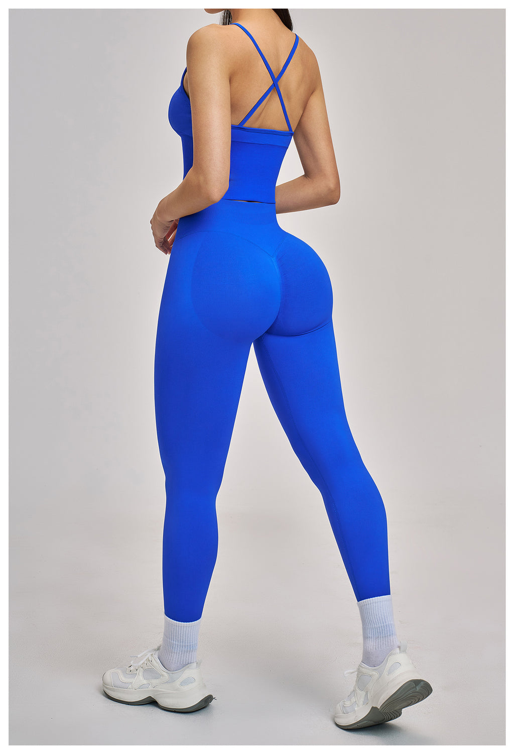 Seamless Racerback Yoga Set: High-Stretch Slim-Fit Activewear for Running & Fitness 5344