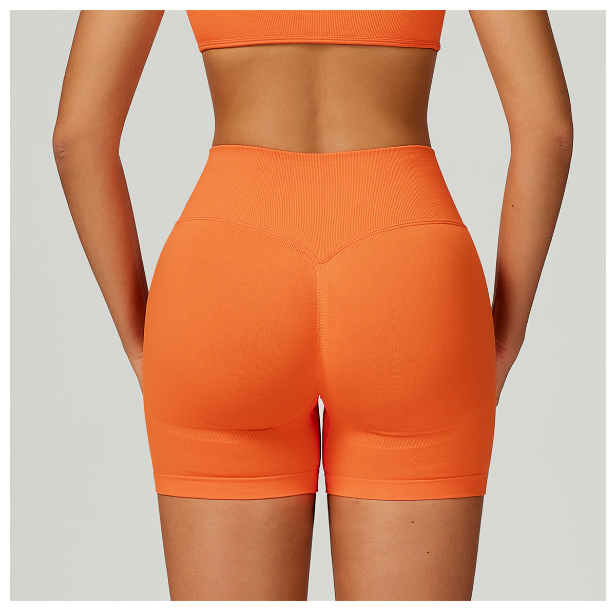 Short de Yoga Sans Couture à Contraste : Legging Taille Haute et Coupe Ajustée pour la Course 5726