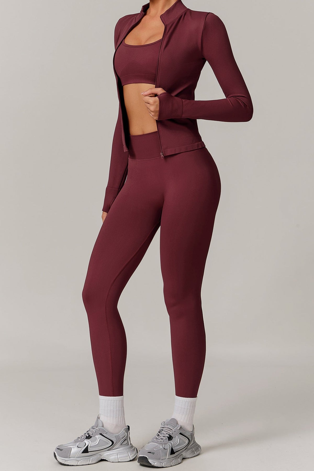 Ensemble de yoga sans coutures à dos ouvert : Vêtements de sport ajustés à séchage rapide pour la course à pied et le fitness 5284