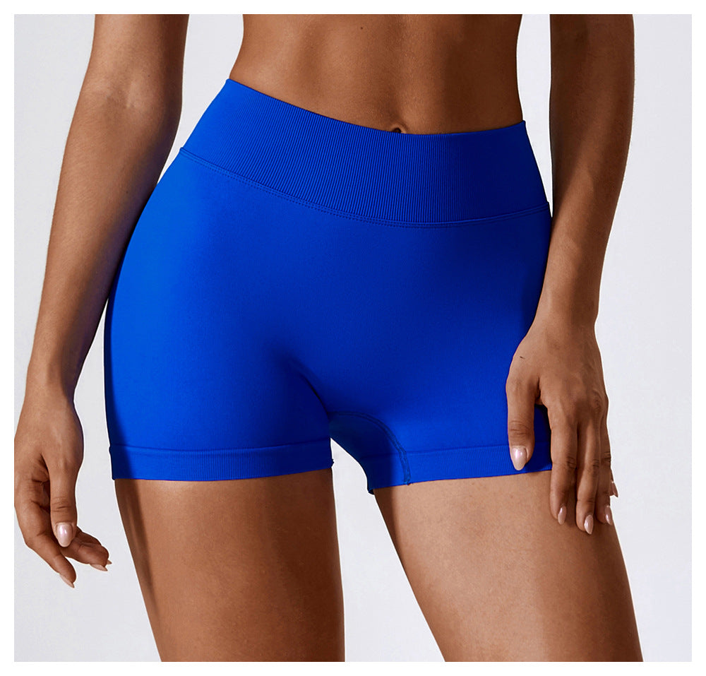 Short de Yoga Taille Haute Sans Couture : Short Cycliste de Sport Gainant et Rehausseur de Fesses 4389