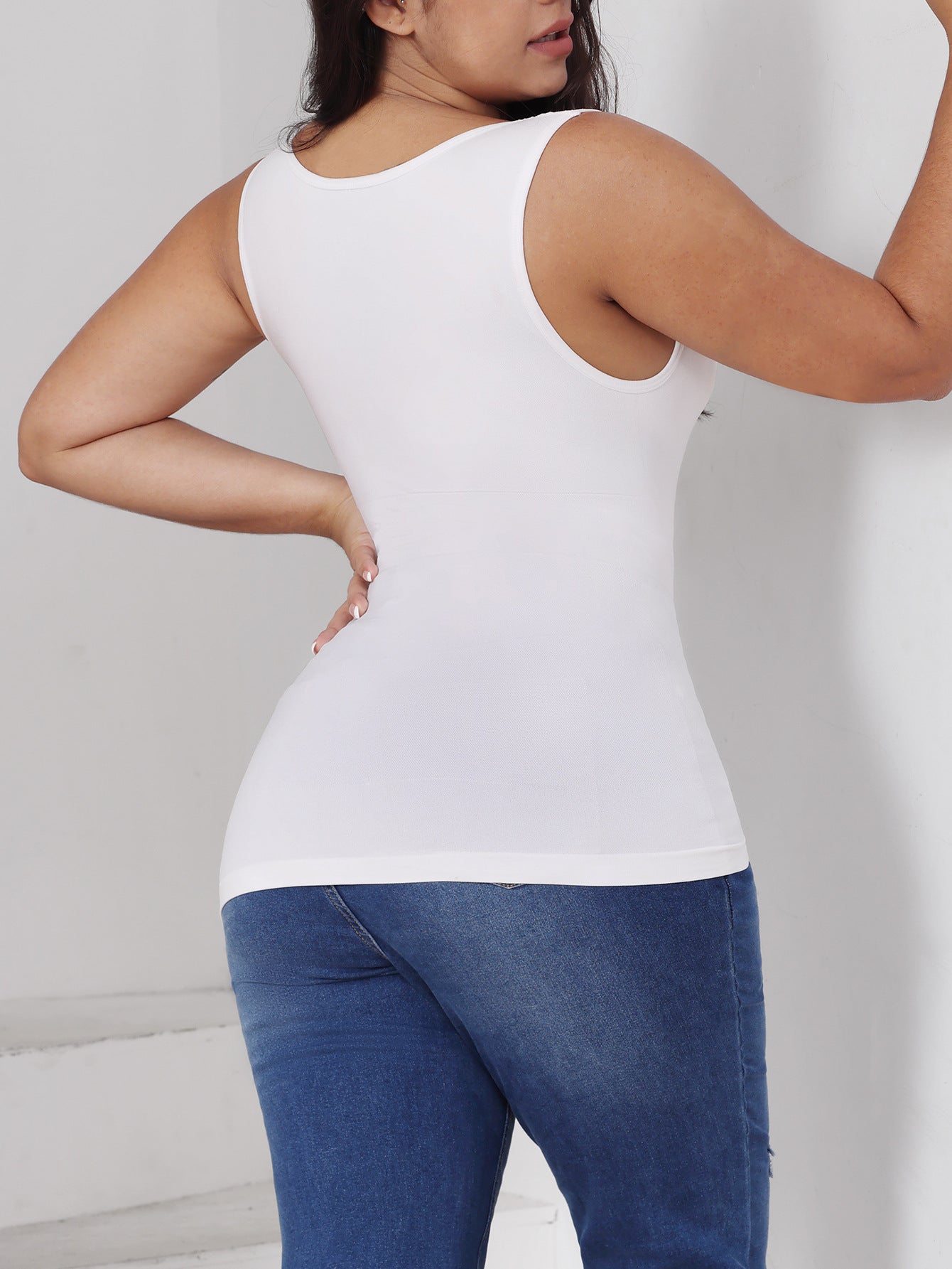 Gainant ventre plat et taille pour femme, Corset amincissant, Débardeur sculptant à col en V très extensible