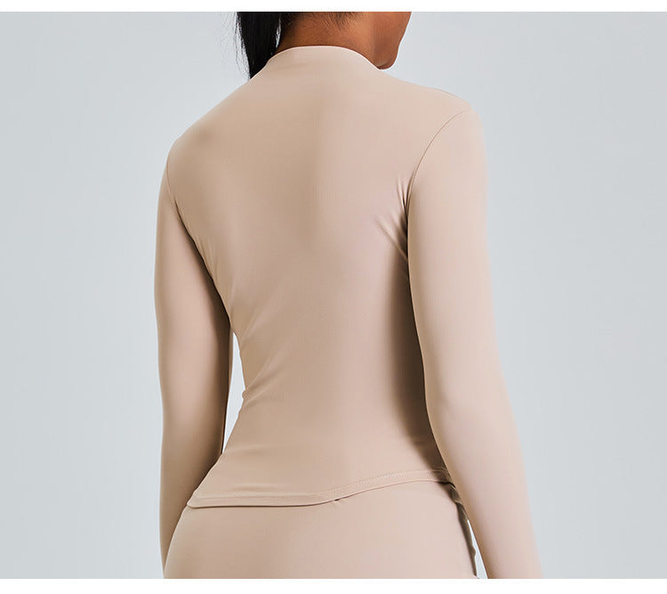 Long Sleeve Slim-Fit Yoga Set: High-Waisted A-Line Sports Skirt with Built-in Shorts & Fitness Outfit