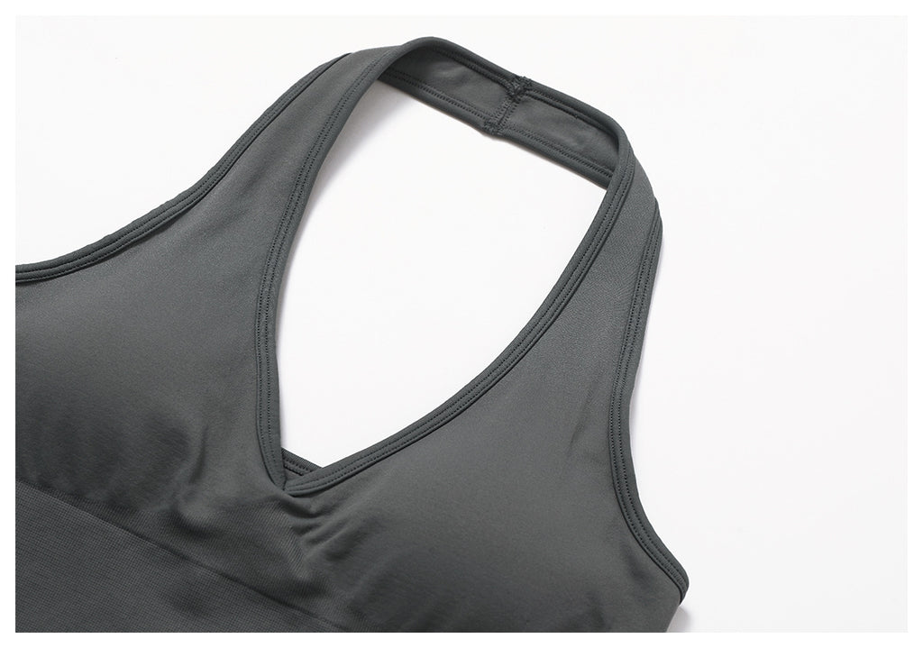 Ensemble de yoga côtelé sans couture à dos nageur : Ensemble de vêtements de sport gainant et rehausseur de fessier 5479