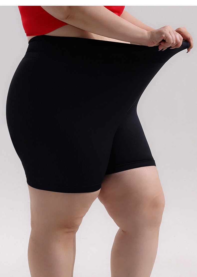 Women's Plus Size Seamless Peach Booty Shorts, Slim Fit Butt Lifting Yoga 3-Piece Shorts for Outdoor Running & Fitness