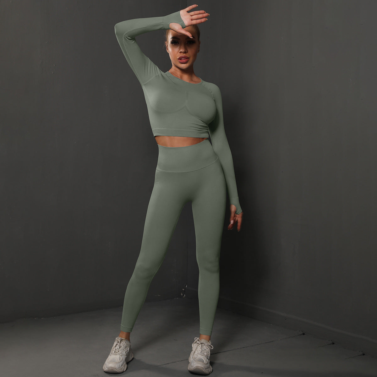 Ensemble de Yoga Sans Couture "Scrunch Butt": Legging Taille Haute Rehausseur de Fesses & Tenue de Sport Compressive 2 Pièces