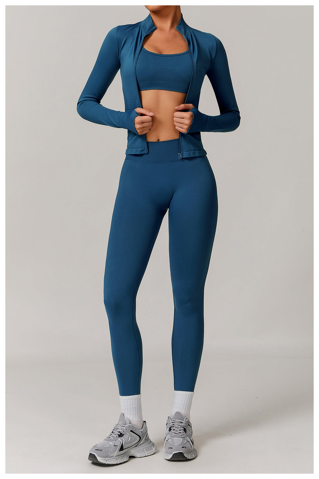 Ensemble de yoga sans coutures à dos ouvert : Vêtements de sport ajustés à séchage rapide pour la course à pied et le fitness 5284