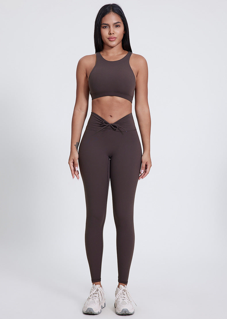 Soutien-gorge de sport sans coutures effet seconde peau : brassière de yoga dos nu et haut de sport respirant pour la course à pied