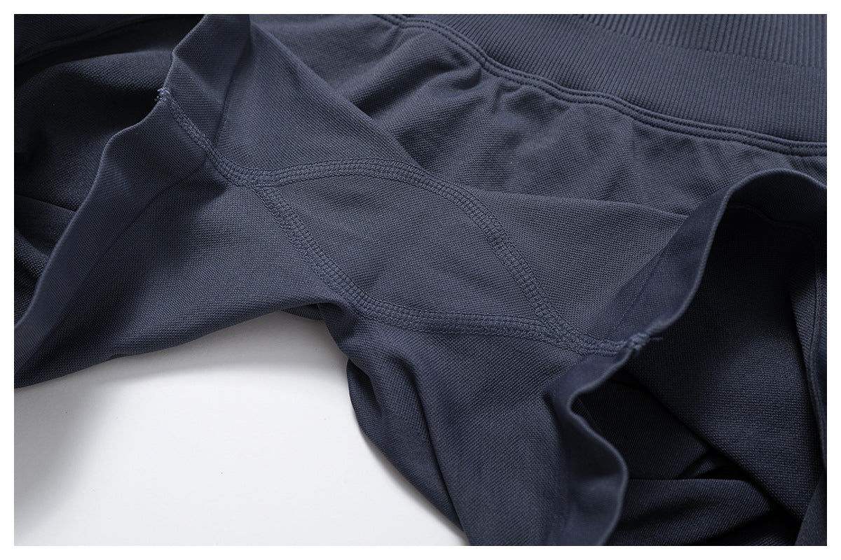 Ensemble de yoga dos nu sans coutures : Tenue de sport froncée moulante & Ensemble de fitness gainant 4552
