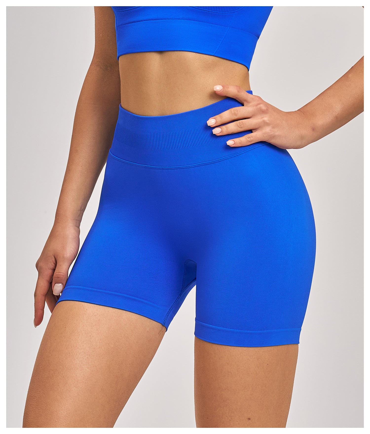 Seamless High-Waisted Yoga Shorts: Booty-Lifting Quick-Dry Activewear for Running & Fitness 9687