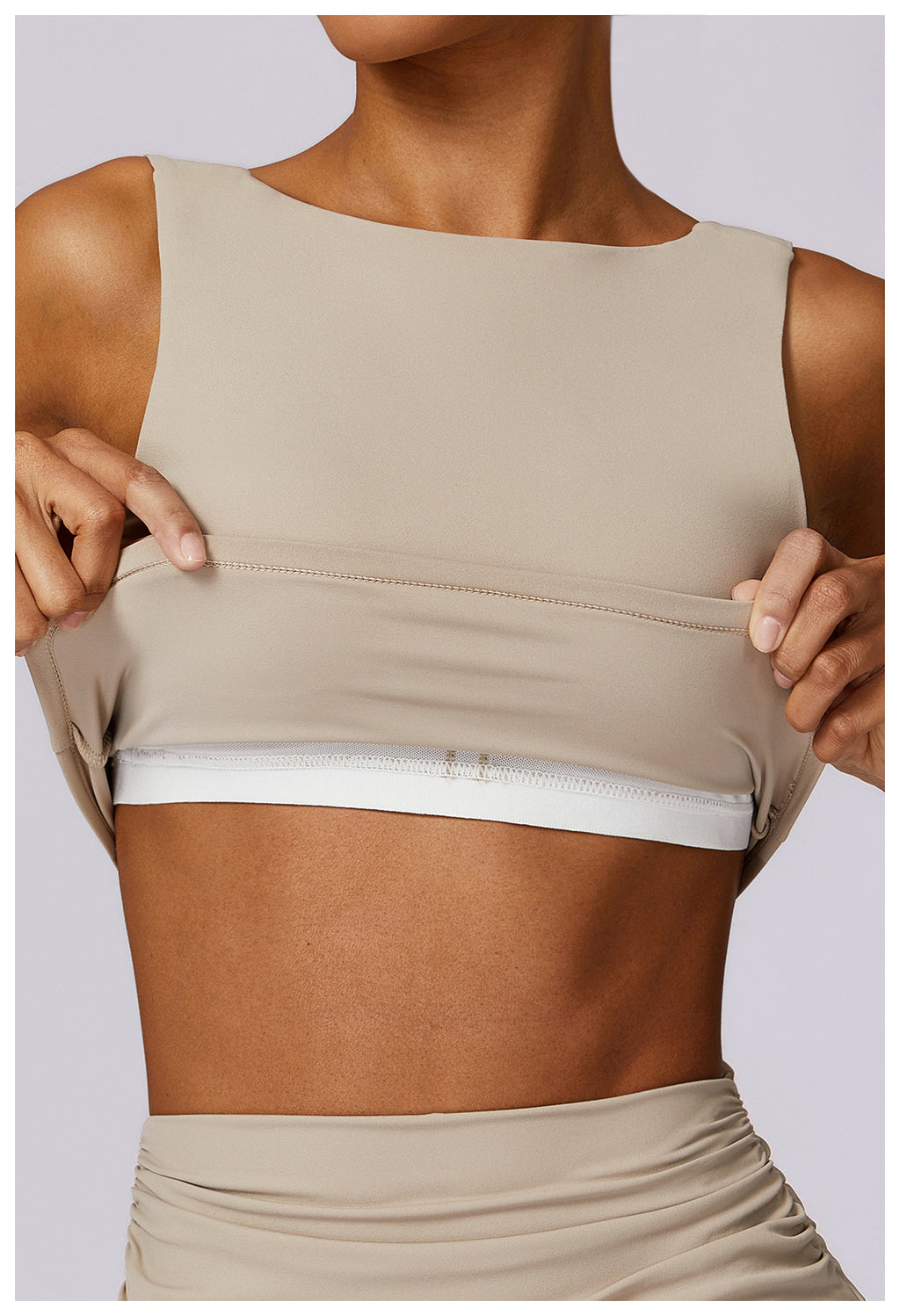 Yoga-Tanktop mit hohem Halt, stoßfest, Racerback, Push-up, schnell trocknend, Fitness-Top, Running, schmaler Sport-BH
