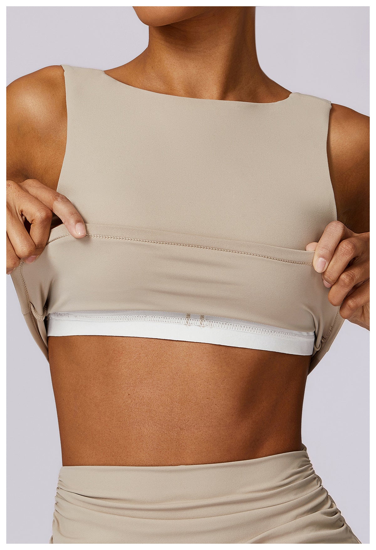 Yoga-Tanktop mit hohem Halt, stoßfest, Racerback, Push-up, schnell trocknend, Fitness-Top, Running, schmaler Sport-BH