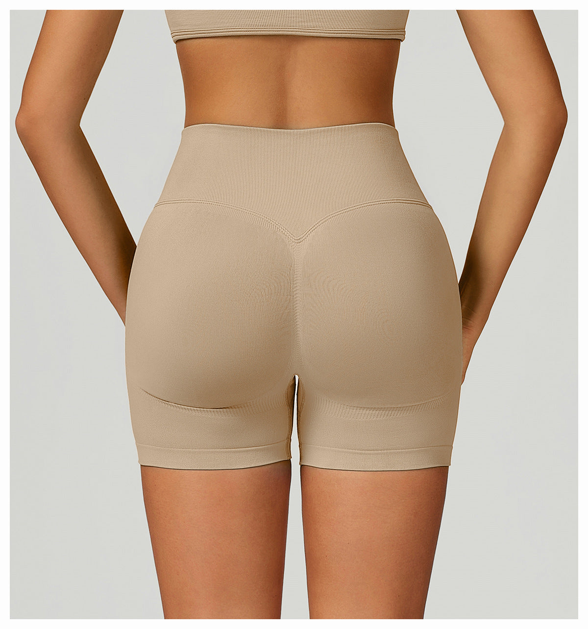 Short de Yoga Sans Couture à Contraste : Legging Taille Haute et Coupe Ajustée pour la Course 5726