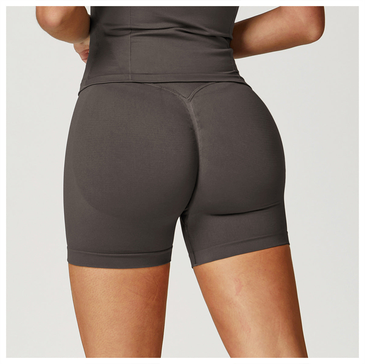 Seamless High-Waisted Yoga Shorts: Booty-Lifting Quick-Dry Activewear for Running & Fitness 9687
