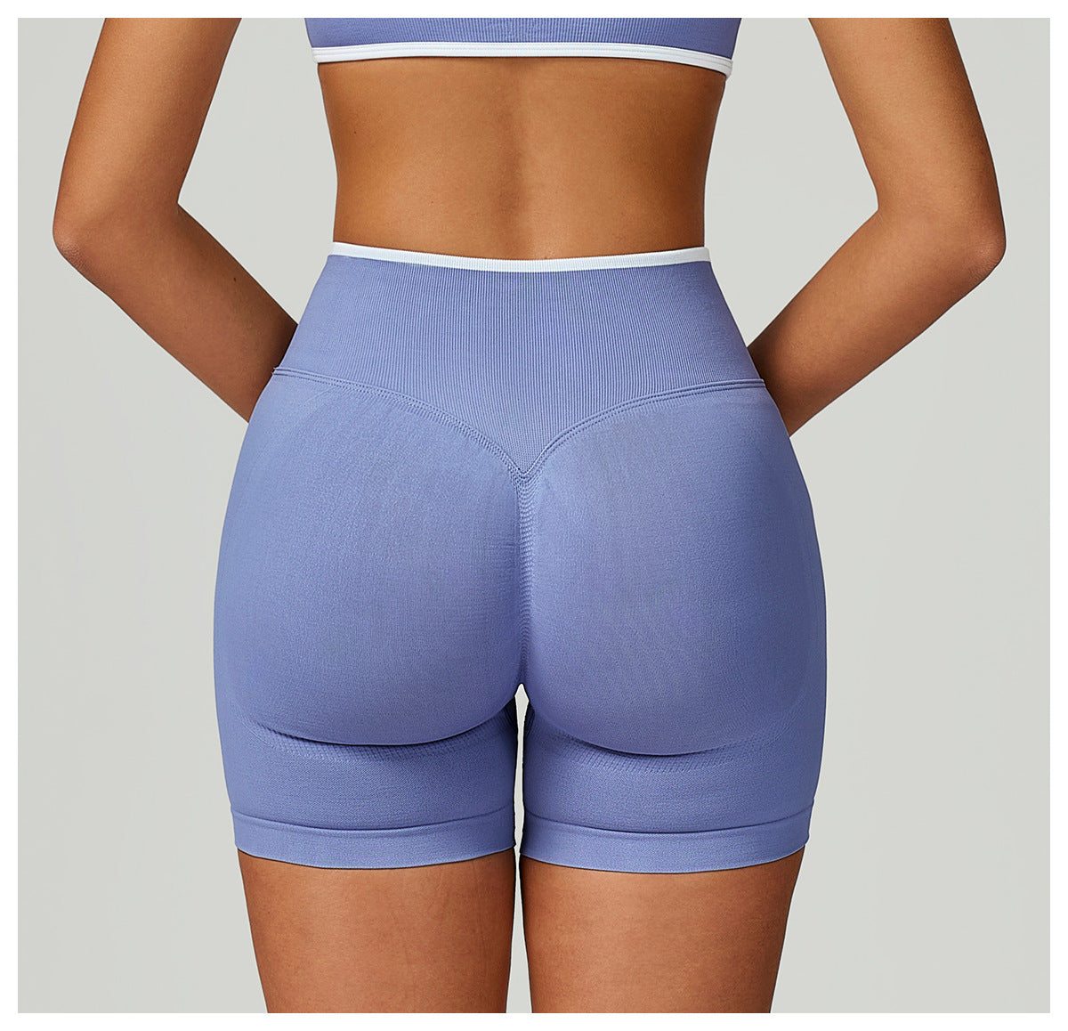 Short de Yoga Sans Couture à Contraste : Legging Taille Haute et Coupe Ajustée pour la Course 5726