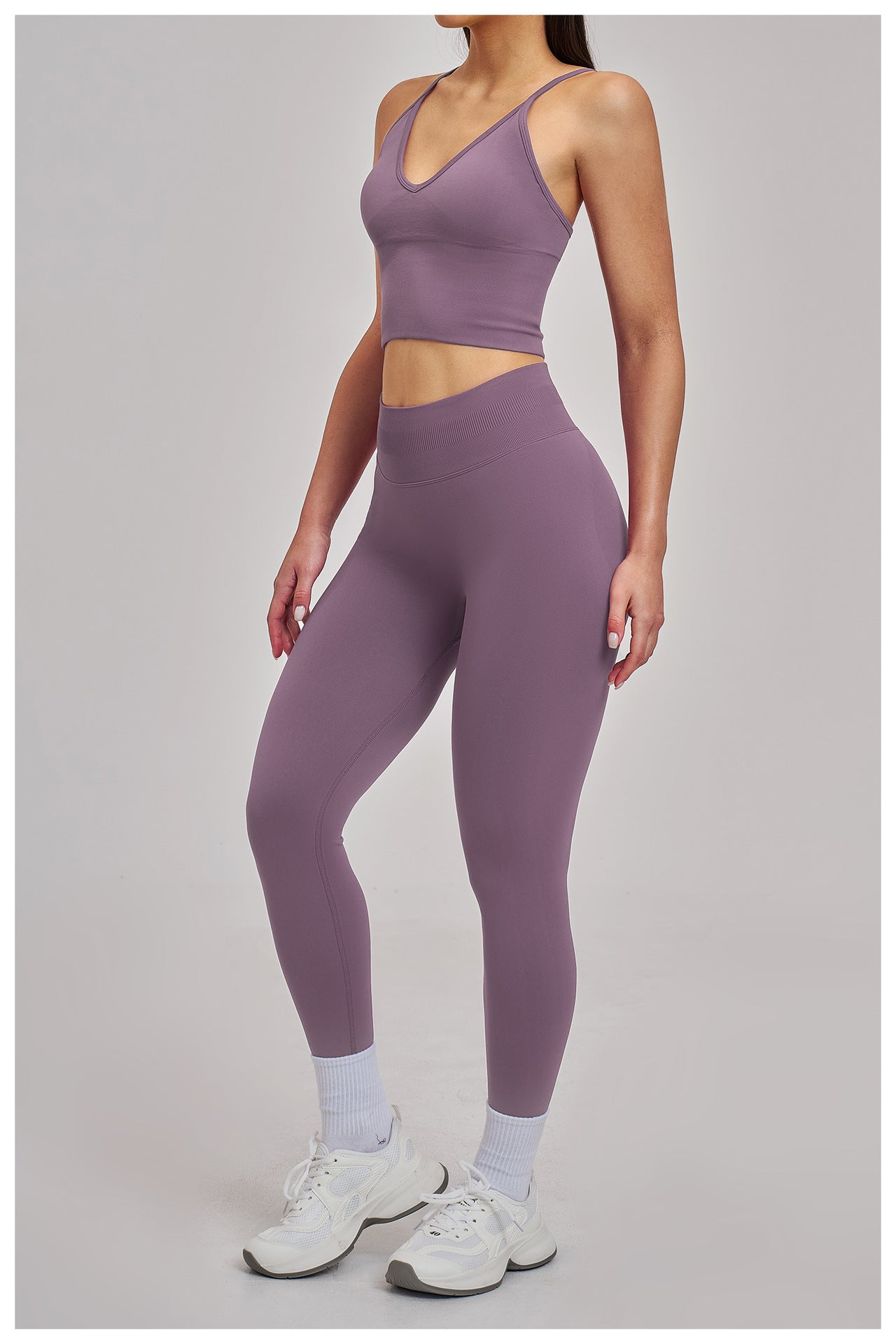 Seamless Racerback Yoga Set: High-Stretch Slim-Fit Activewear for Running & Fitness 5344