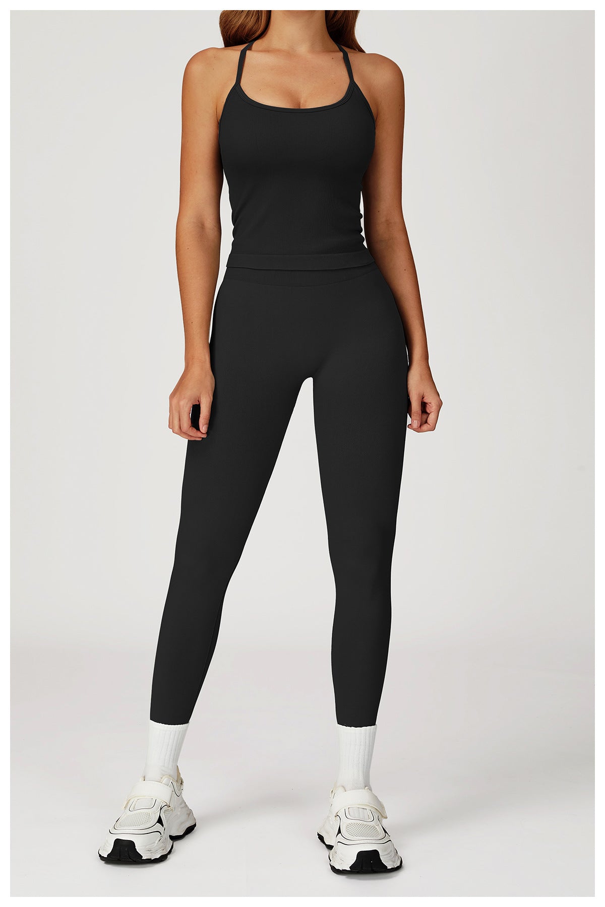 Legging de yoga taille haute sans couture : Vêtement de sport galbant et gainant pour la course en extérieur 2553
