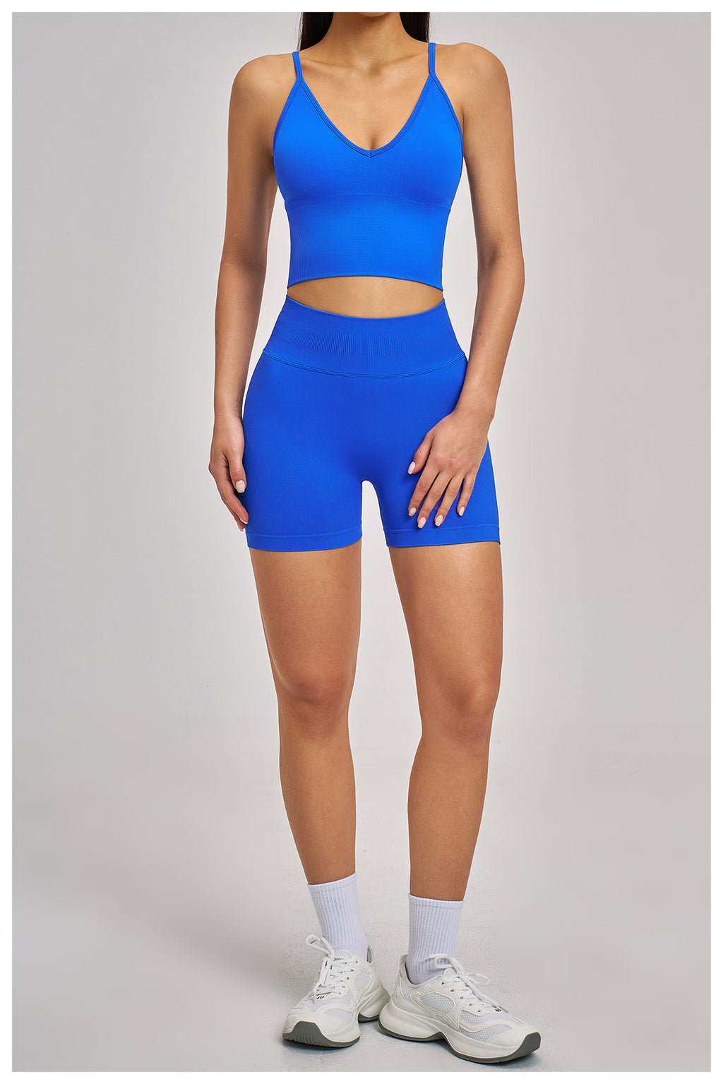 Seamless Criss-Cross Yoga Set: High-Stretch Slim-Fit Activewear & Performance Suite 4486