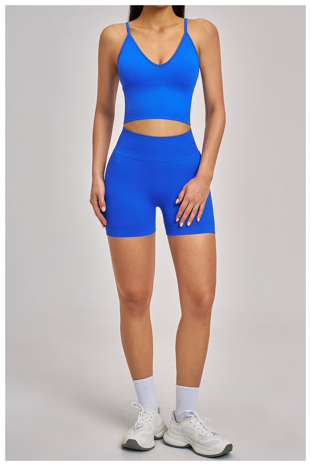 Seamless Criss-Cross Yoga Set: High-Stretch Slim-Fit Activewear & Performance Suite 4486