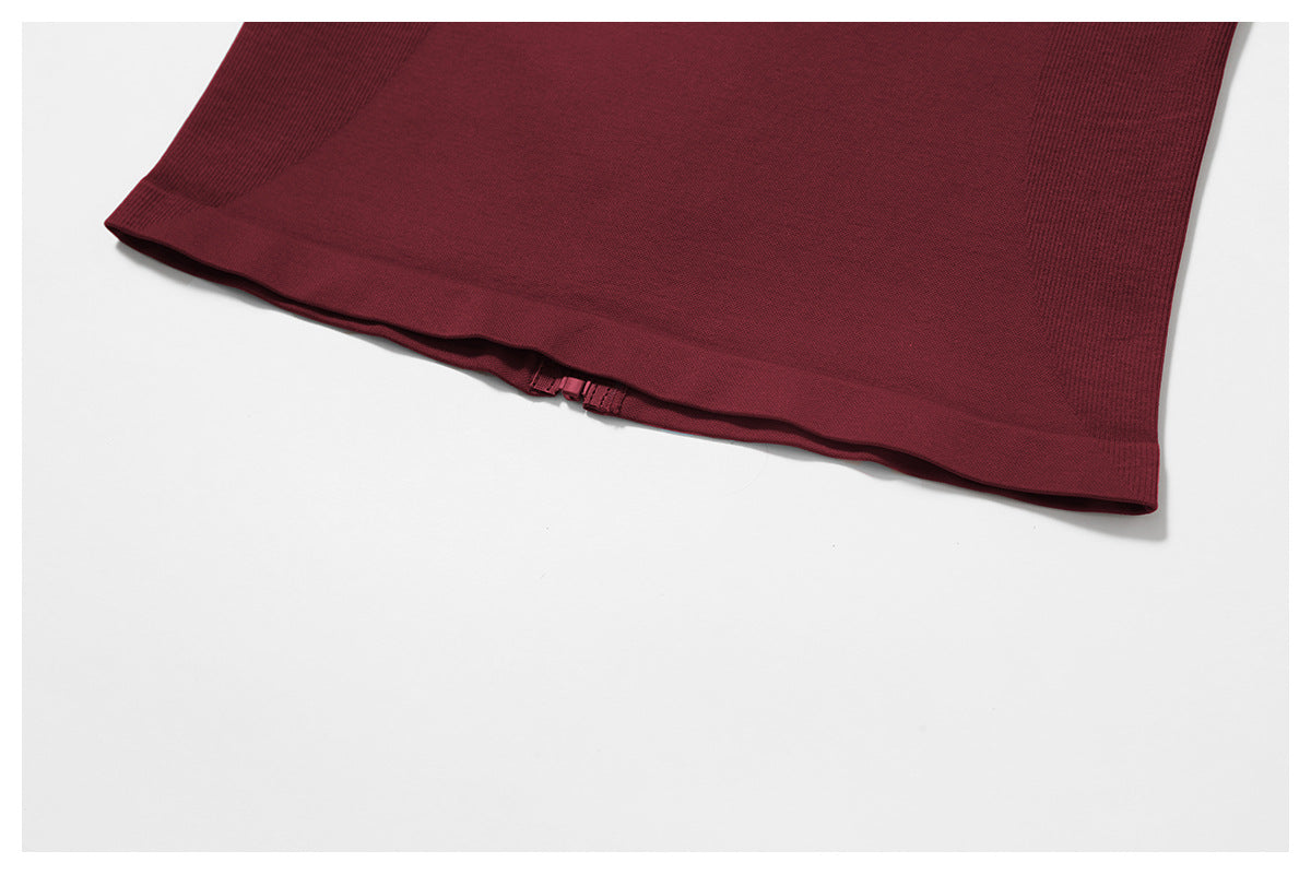 Ensemble de yoga sans coutures à dos ouvert : Vêtements de sport ajustés à séchage rapide pour la course à pied et le fitness 5284