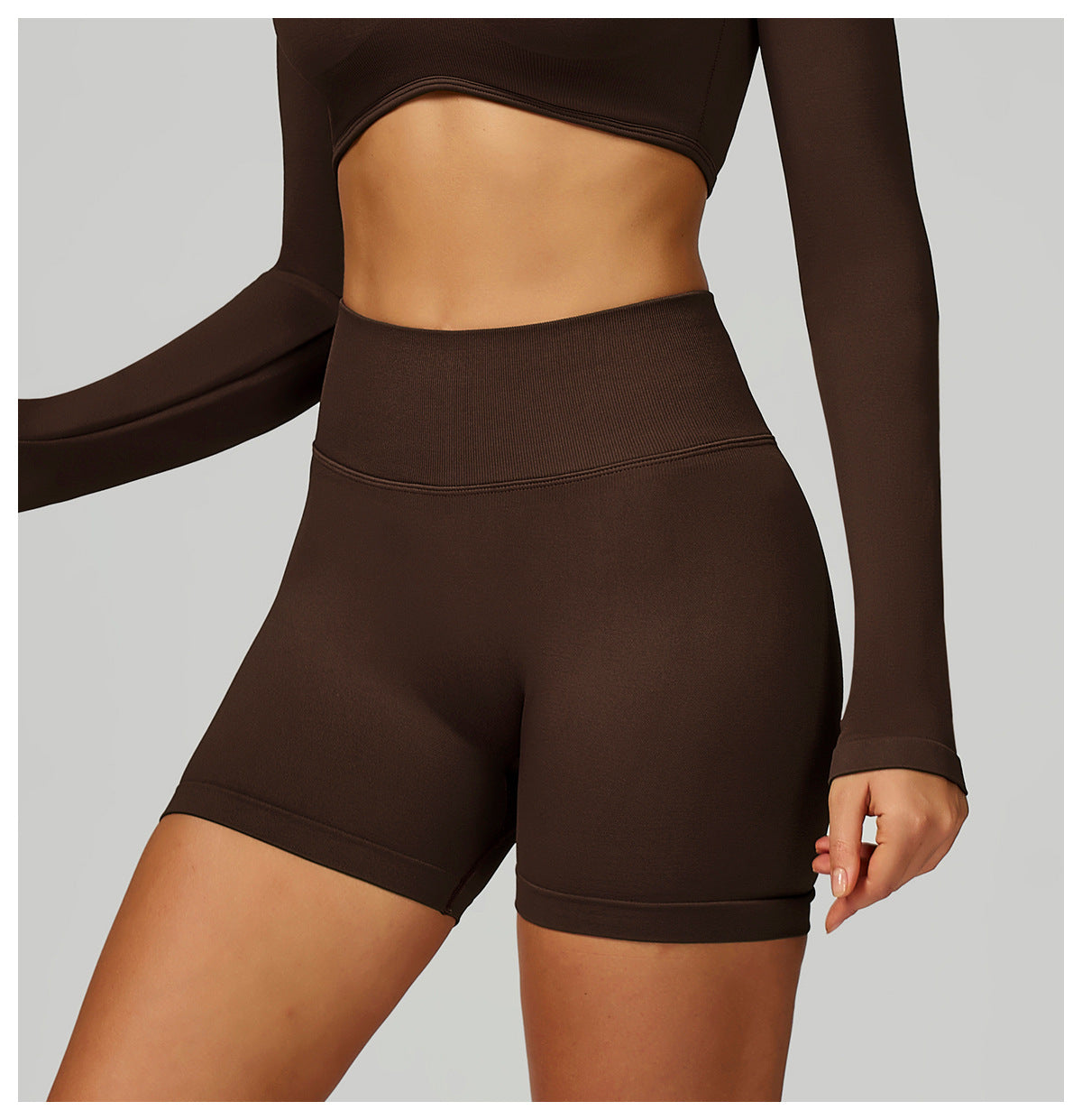 Short de Yoga Sans Couture à Contraste : Legging Taille Haute et Coupe Ajustée pour la Course 5726