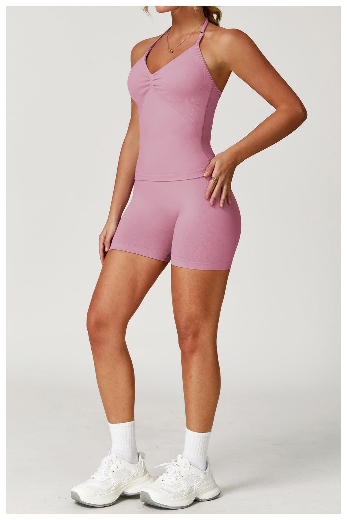 Seamless High-Waisted Yoga Shorts: Booty-Lifting Quick-Dry Activewear for Running & Fitness 9687