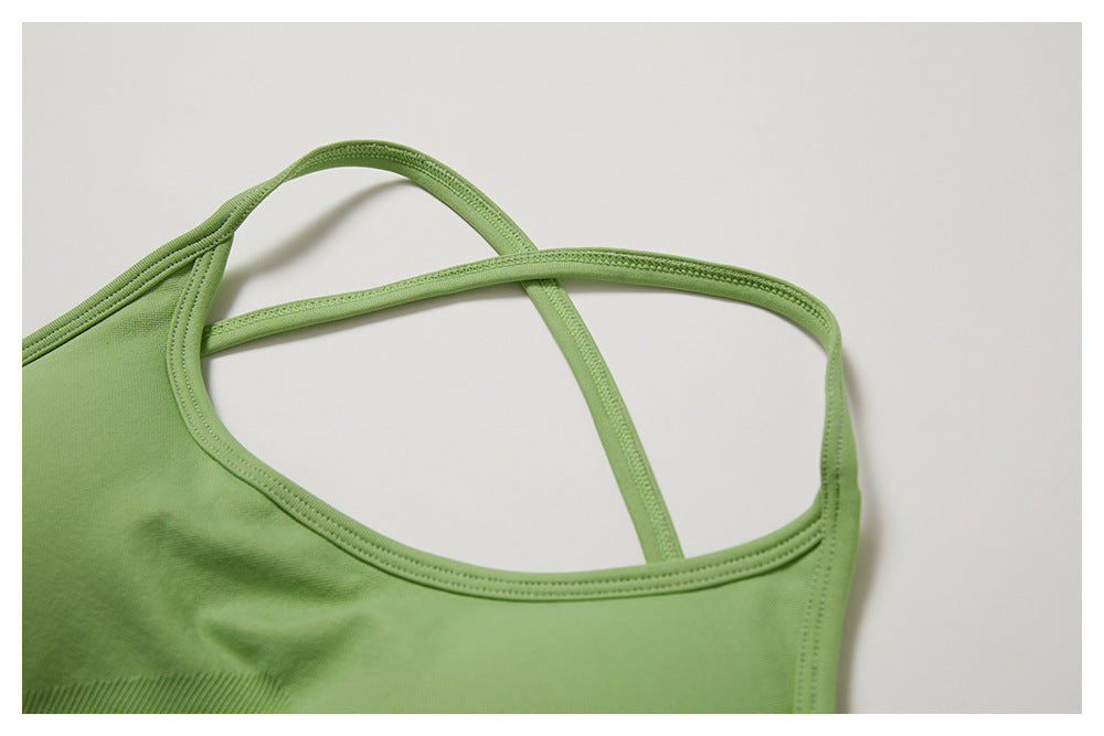 Ensemble de yoga sans coutures à dos ouvert : Vêtements de sport ajustés à séchage rapide pour la course à pied et le fitness 5284