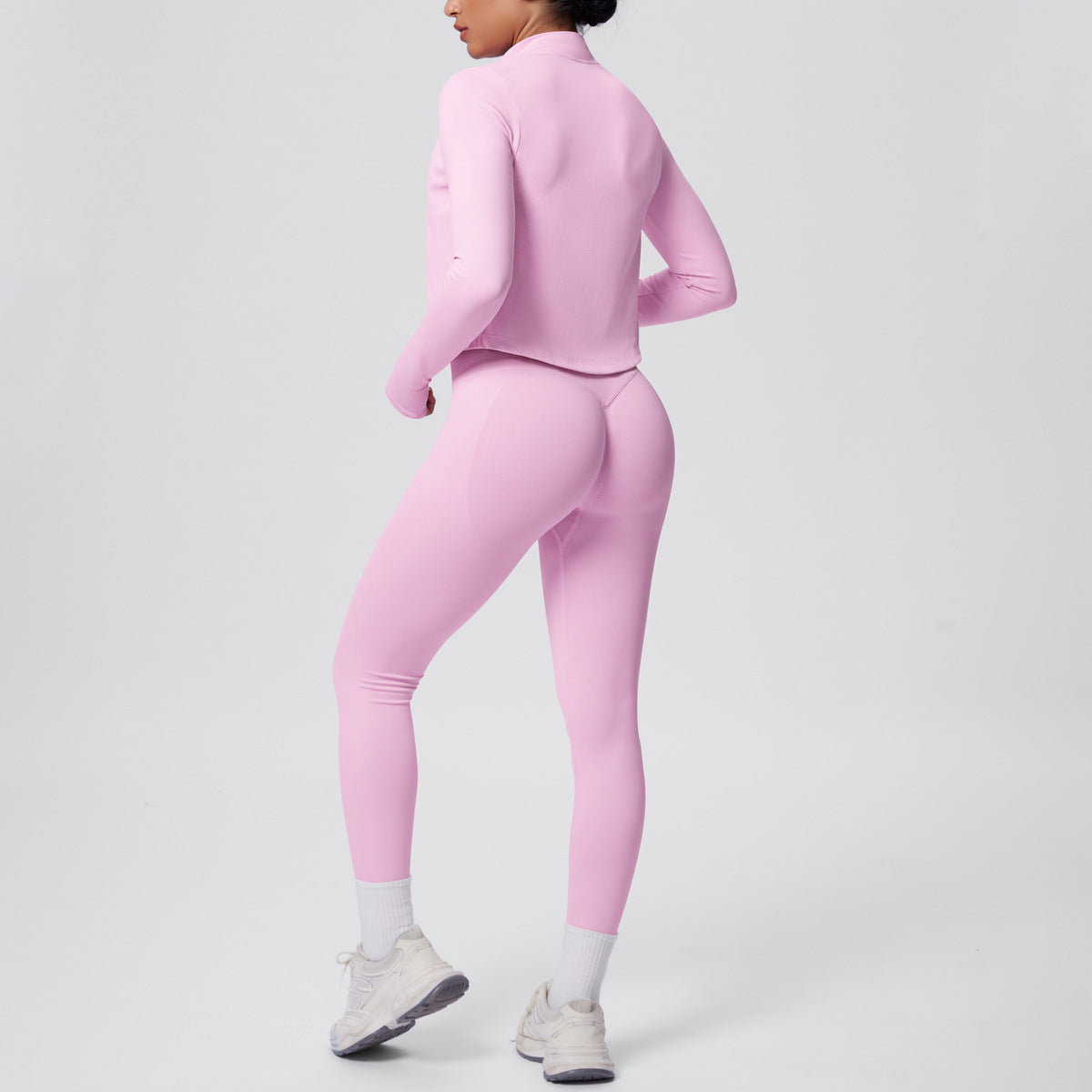 Ensemble de yoga 3 pièces sans coutures : Tenue d'entraînement respirante et très extensible - Soutien-gorge de sport, haut ajusté et leggings taille haute