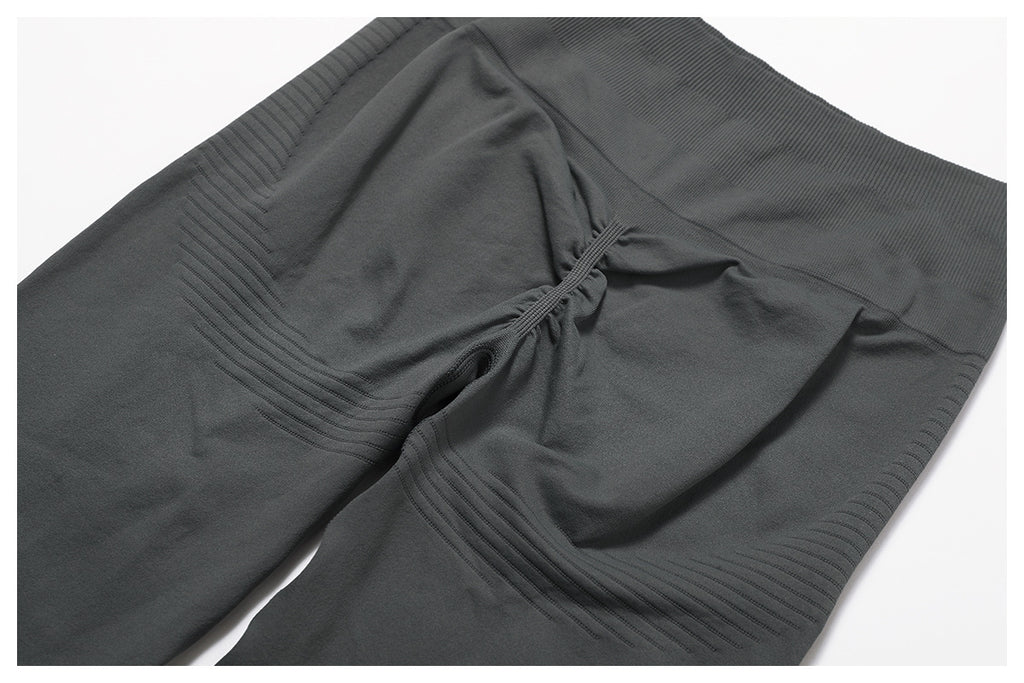 Ensemble de yoga côtelé sans couture à dos nageur : Ensemble de vêtements de sport gainant et rehausseur de fessier 5479