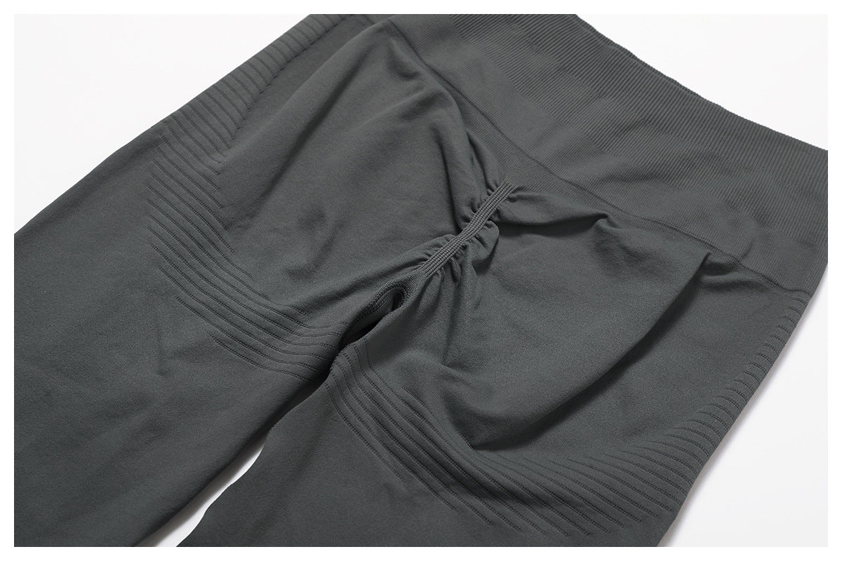 Ensemble de yoga côtelé sans couture à dos nageur : Ensemble de vêtements de sport gainant et rehausseur de fessier 5479
