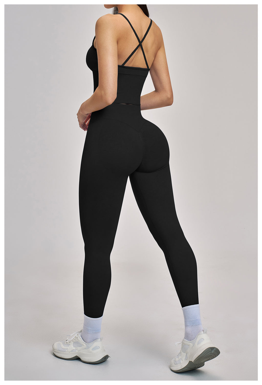 Seamless Racerback Yoga Set: High-Stretch Slim-Fit Activewear for Running & Fitness 5344