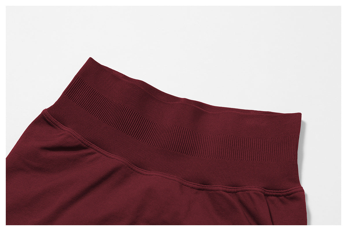 Ensemble de yoga quart de zip sans couture : vêtement de sport thermique ajusté à col montant pour la course à pied 3754
