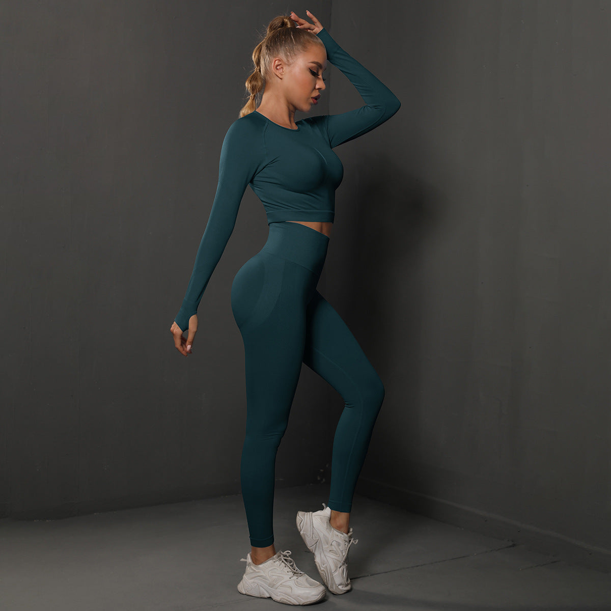Ensemble de Yoga Sans Couture "Scrunch Butt": Legging Taille Haute Rehausseur de Fesses & Tenue de Sport Compressive 2 Pièces