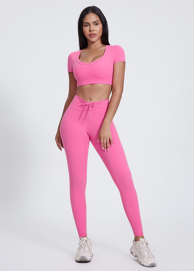 Débardeur de Yoga Sans Couture Nude-Feel : Soutien-Gorge Sport Rembourré et Débardeur de Course Ajusté pour Femme