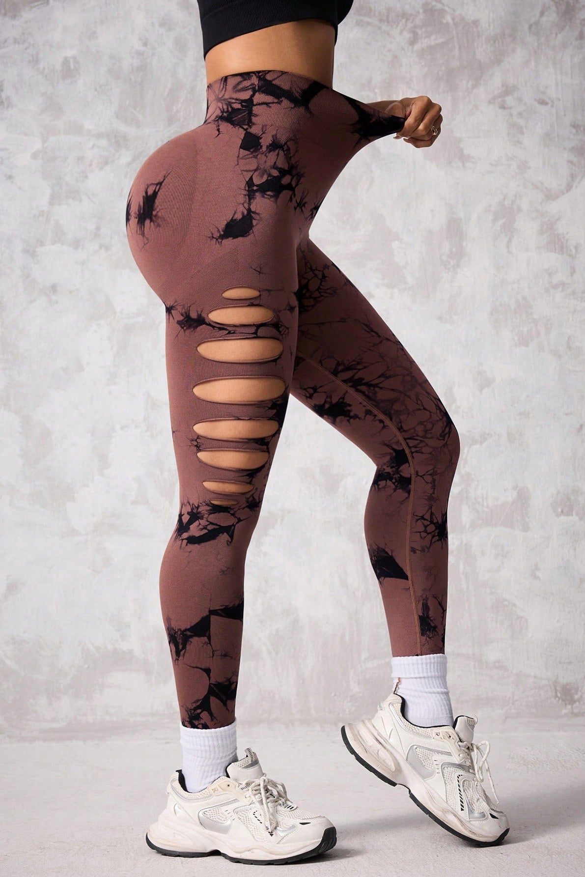 Legging de yoga taille haute tie-dye pour femme, pantalon de sport gainant et liftant la taille effet fesses de pêche