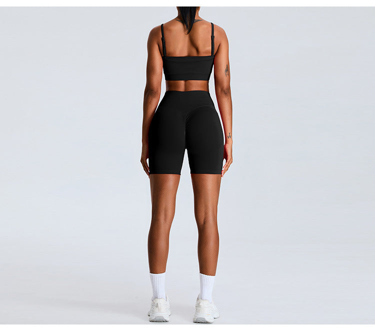 Seamless Tube-Top Sports Bra: Open-Back Yoga Cami with Detachable Straps & Padded Fitness Tank